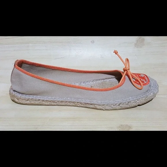 Tory Burch Espadrilles Alpargata Logo Flat Shoes Size 9 - Picture 9 of 11